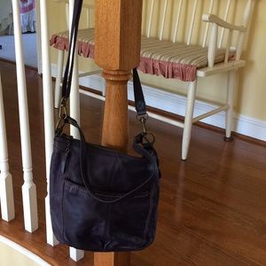 Purple leather purse